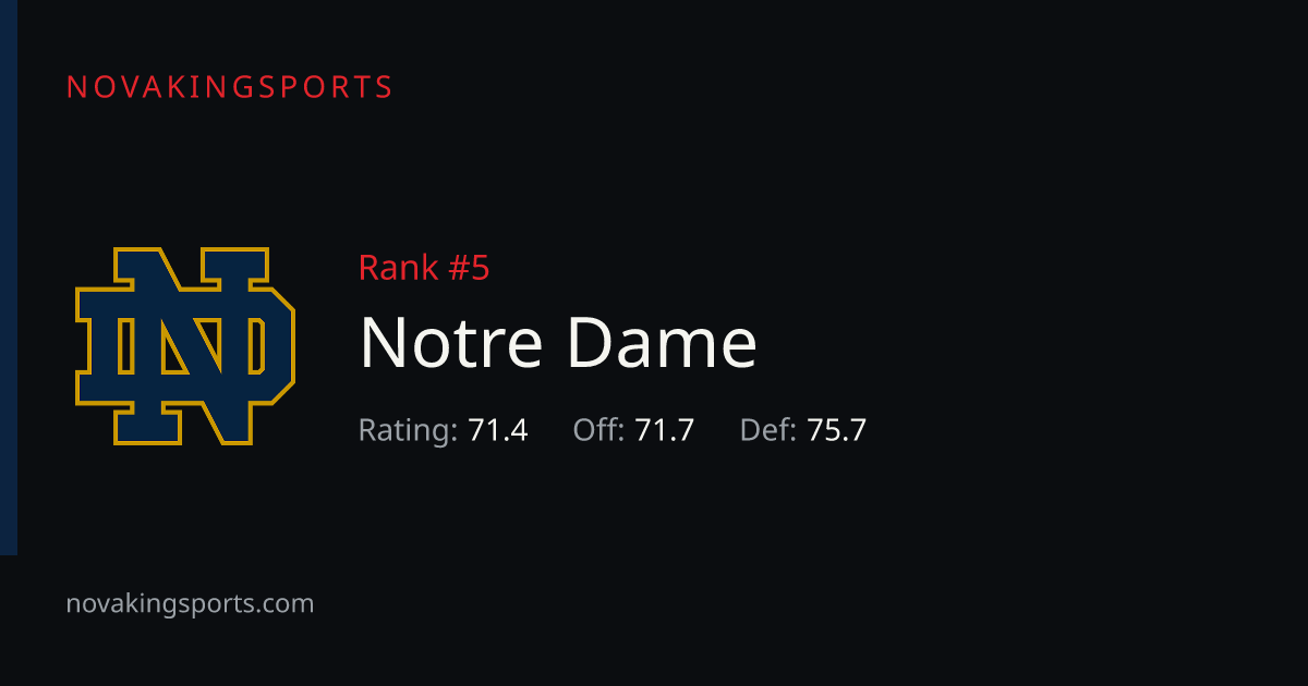 Notre Dame Football Stats 2026: Team & Opponent Totals